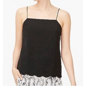 J. Crew scalloped hem cami Elegant Black Women's Top